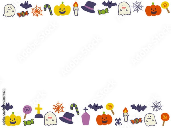 Obraz かわいいハロウィンのフレームイラスト
