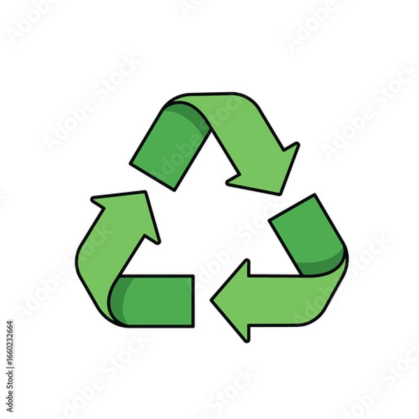 Fototapeta Green recycling symbol on a white background arrows