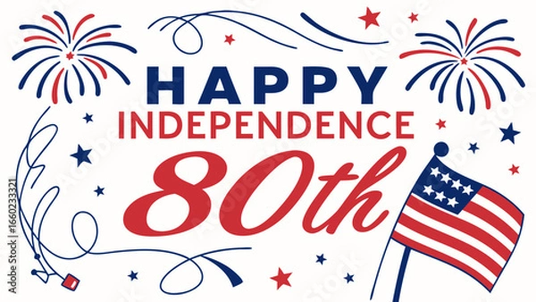 Fototapeta text independence day 80 th