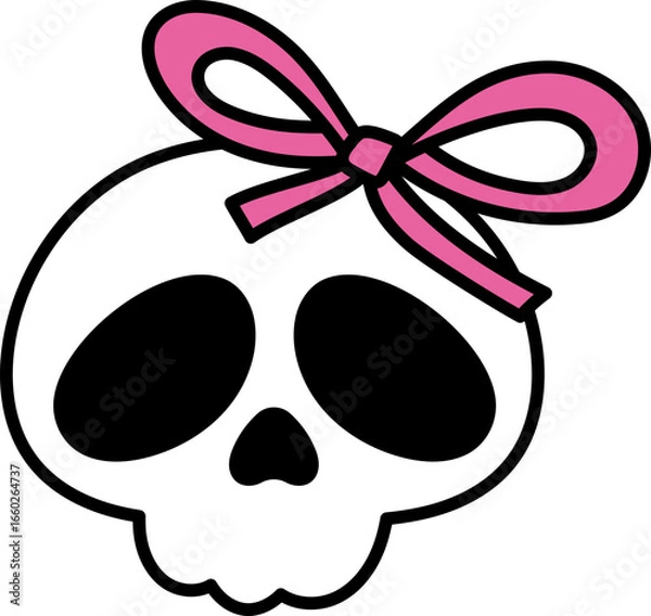 Fototapeta skull with bow
