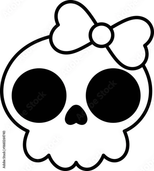 Fototapeta skull with bow