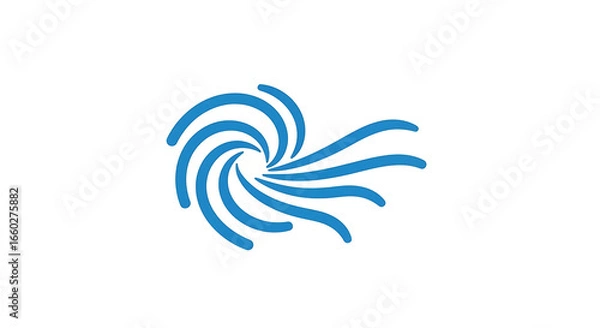 Fototapeta Stylized vector graphic of a majestic blue mountain range with snowy peaks. An isolated icon for adventure and travel concepts.