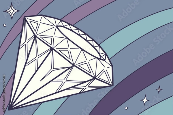 Obraz Abstract crystal diamond geometric shape with vibrant colors