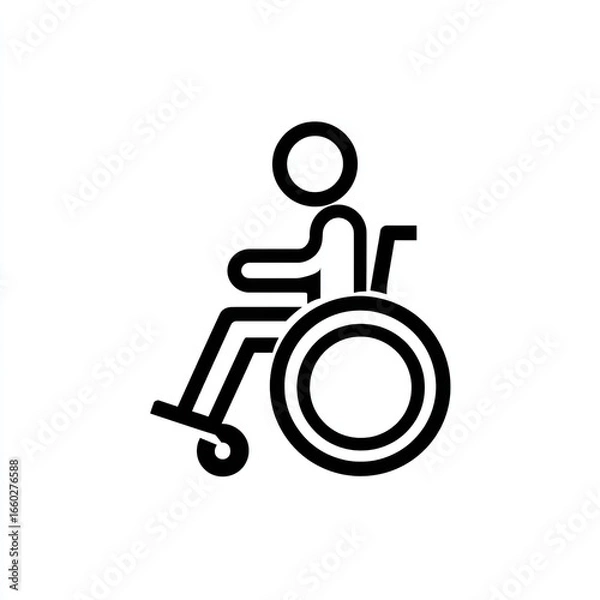 Fototapeta Symbolizing resilience A wheelchair user s journey toward independence and empowered living in black