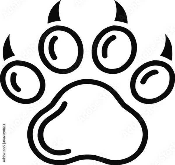 Fototapeta Dog and Cat Paw Print Line Icon, Editable Vector Symbol