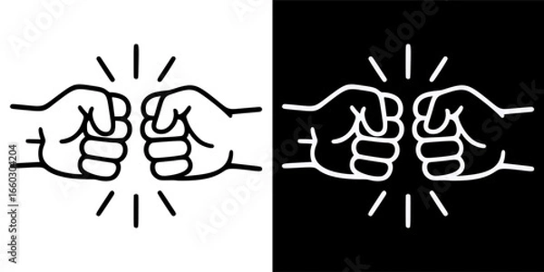Fototapeta Two Hands Doing a Fist Bump Icon