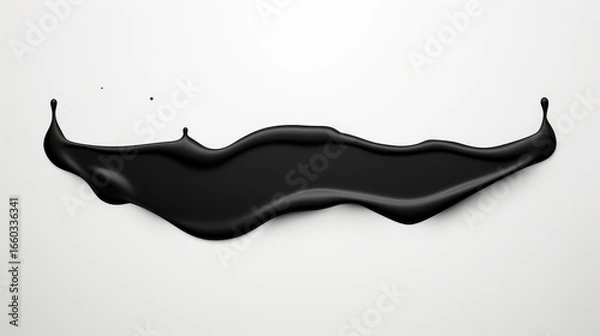 Fototapeta Minimalist design featuring a black blot on clean craft paper background for artistic aesthetics