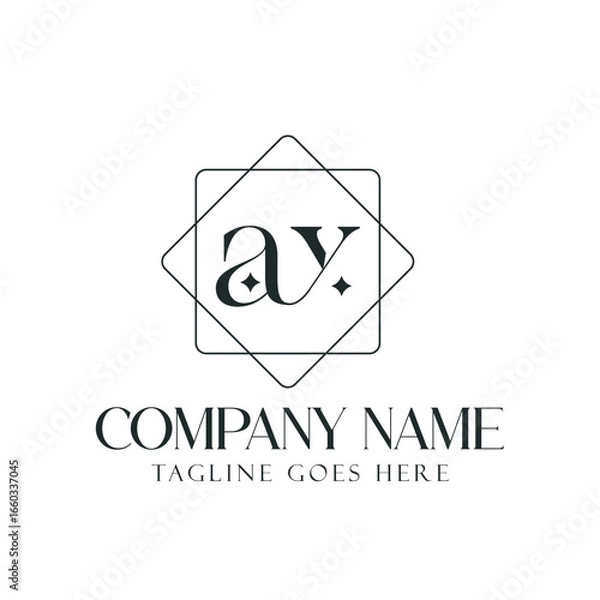 Fototapeta Creative Letter AY or YA Luxury Vector Logo Design for Jewelry, and Boutique. 標誌設計, ロゴデザイン, Diseño de logotipo