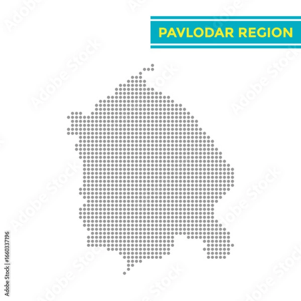 Fototapeta Dotted map of Pavlodar Region in Kazakhstan