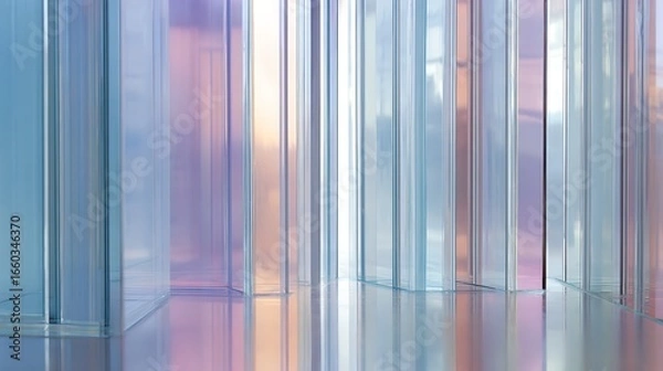 Obraz Clear vertical lines of glass reflecting pastel pattern