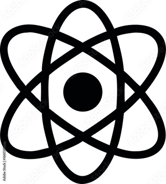 Obraz Atom science vector icon, nuclear symbol, molecule sign. Modern, simple flat icon vector
