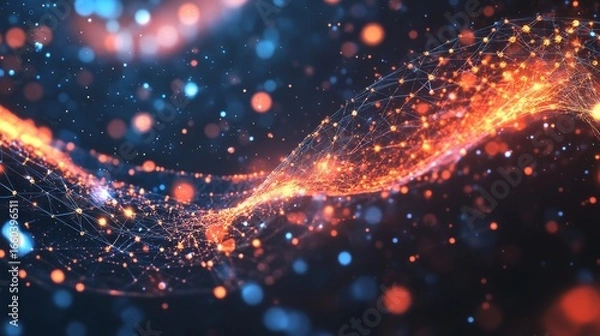 Fototapeta Enhanced seo impact dynamic medical graphics with floating particles in close-up view