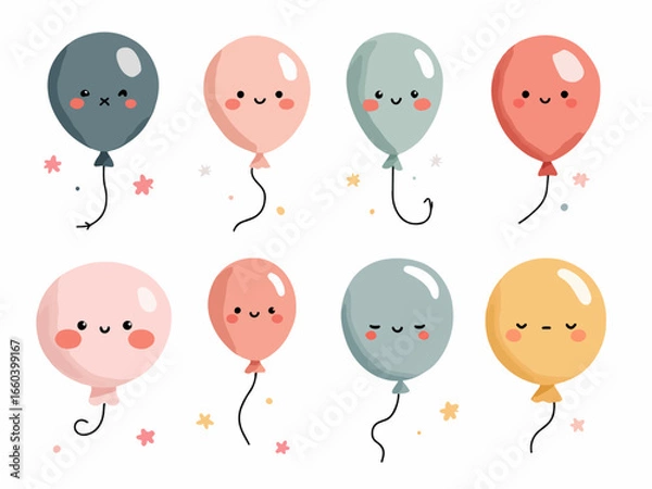 Fototapeta party balloons vector illustration