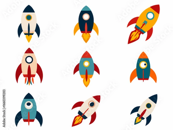 Fototapeta space rocket vector illustration