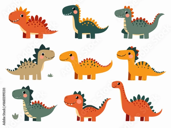 Fototapeta set of dinosaurs