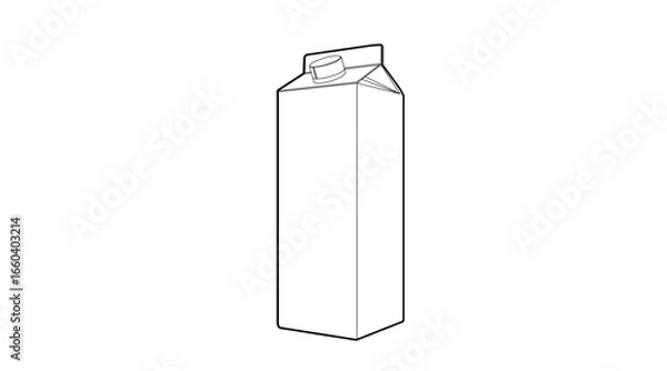 Obraz Milk Box Icon. Vector isolated editable black and white simple illustration of a milk box
