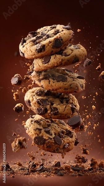Fototapeta Awesome photo of chocolate Chip Cookie Explosion.