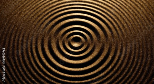 Obraz Golden Ripples Textured Background Concentric Circles Pattern