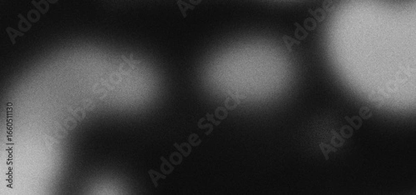 Fototapeta Black white grainy background, monochrome gray noisy texture dark grunge banner, header poster cover backdrop design