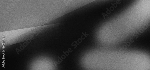Fototapeta Black white grainy background, monochrome gray noisy texture dark grunge banner, header poster cover backdrop design