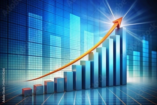 Fototapeta Business growth graph