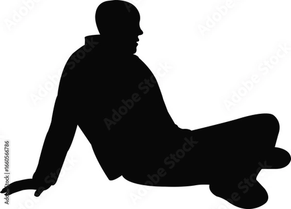 Obraz a man sitting body silhouette vector