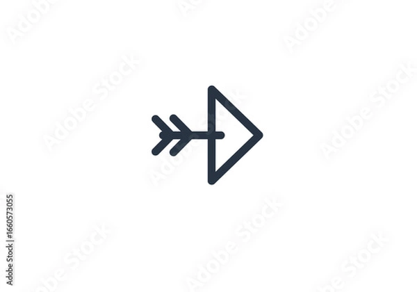 Obraz Stylized Arrow Icon Pointing Right with Fletching Detail.
