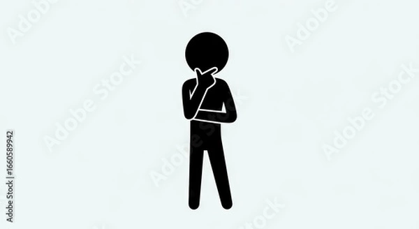 Fototapeta Simple stick figure person pondering