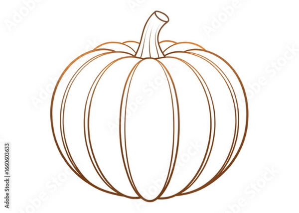 Fototapeta Elegant outline of a pumpkin with a subtle glow on a black background