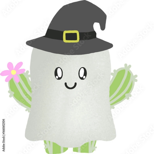 Obraz Cactus ghost with Halloween party 
