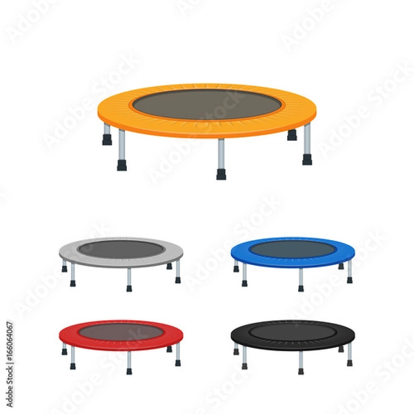 Obraz Jumping trampoline flat realistic icon