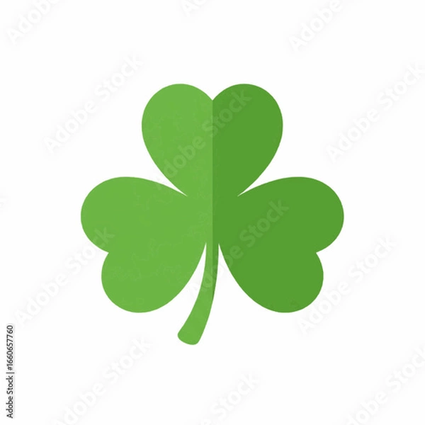 Fototapeta Flat Color Vector Icon of Three Leaf Clover