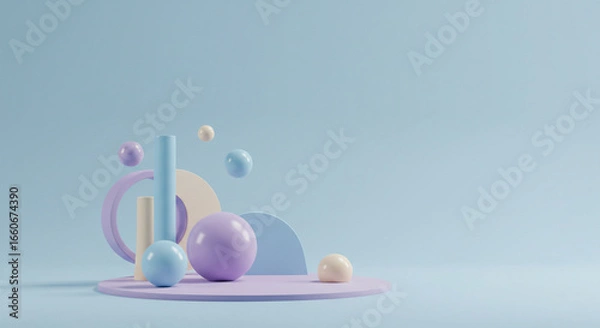 Fototapeta minimalist figures and light-toned colors