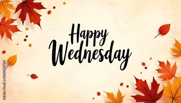 Obraz Happy Wednesday minimal pastel greeting card design