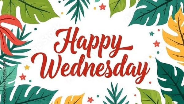 Obraz Happy Wednesday minimal pastel greeting card design