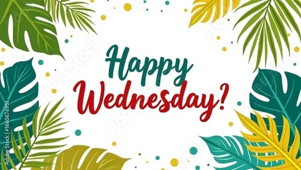 Obraz Happy Wednesday minimal pastel greeting card design