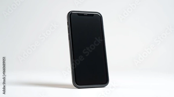 Fototapeta Sleek Black And Gray Textured Mobile Phone Case On White Background Product Photography Of A Modern Mobile Accessory, Clean Minimalist Design, Studio