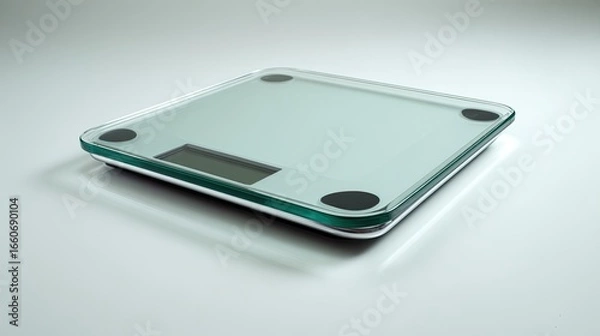 Fototapeta Sleek Digital Bathroom Scale Modern Weight Measurement Tool For Health And Wellness, Featuring A Clear Display And Minimalist Design For Contemporary