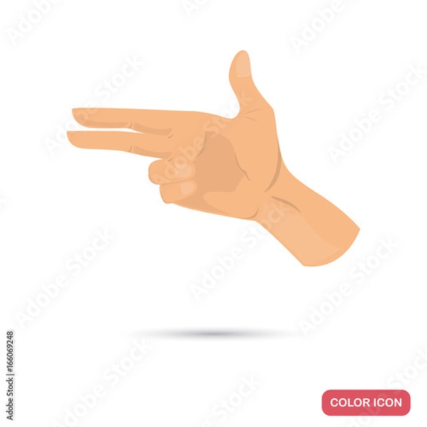 Fototapeta Hand position color flat icon for web and mobile design