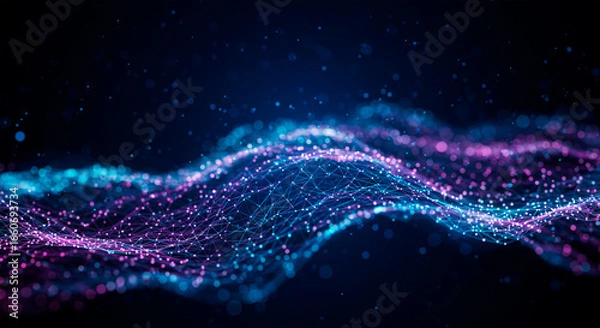 Fototapeta digital and abstract dot grid background