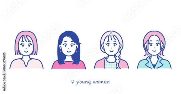 Obraz 若い女性のイラスト素材