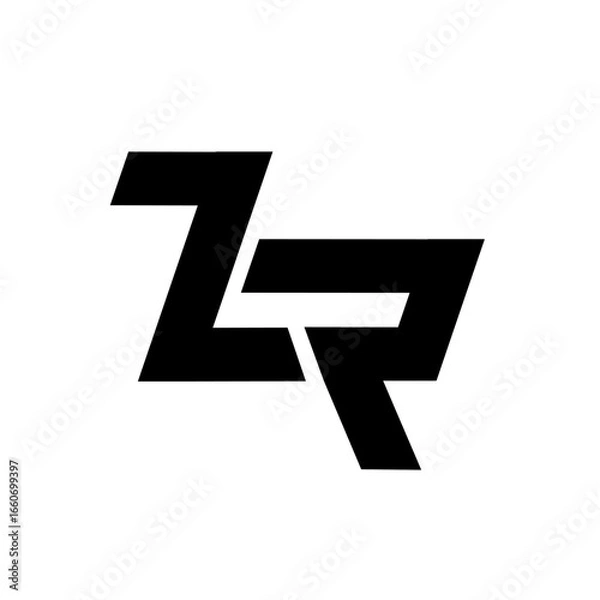 Fototapeta Abstract ZR Monogram Logo Design