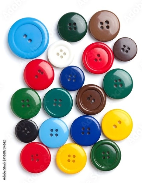 Fototapeta Colorful buttons in a clustered arrangement