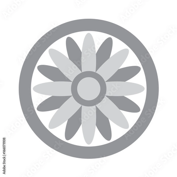 Obraz Flower-shaped decorative traditional Korean pattern.