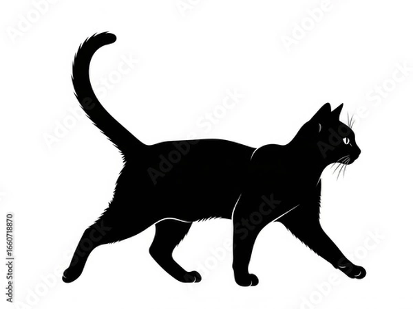 Obraz black cat silhouette