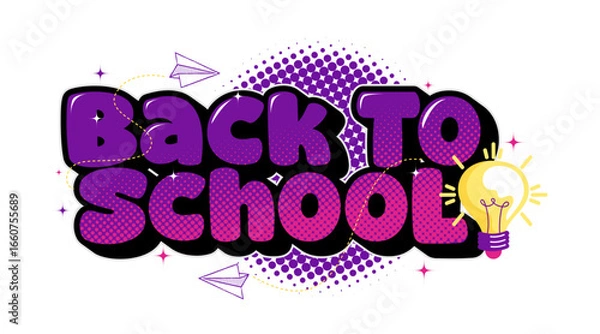 Fototapeta Back to school social media post template vector illustration with colorful with white background. Vector eps
