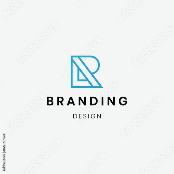 Fototapeta Modern creative LR logo design for business
