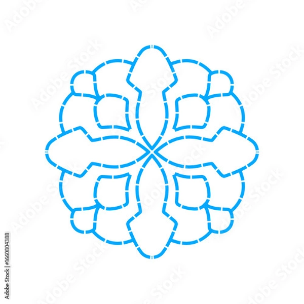 Obraz Abstract blue brain design with interconnected lines, symbolizing creativity and intelligence