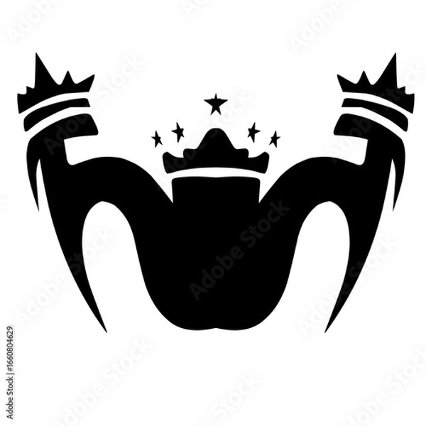 Obraz Abstract crown design featuring stylized elements with stars, suitable for creative projects