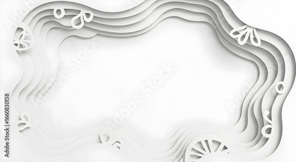 Fototapeta Abstract Paper Cut White Background with Copy Space